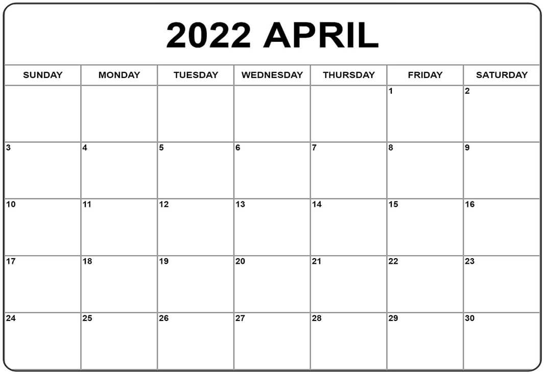 Printable April 2022 Calendar 3