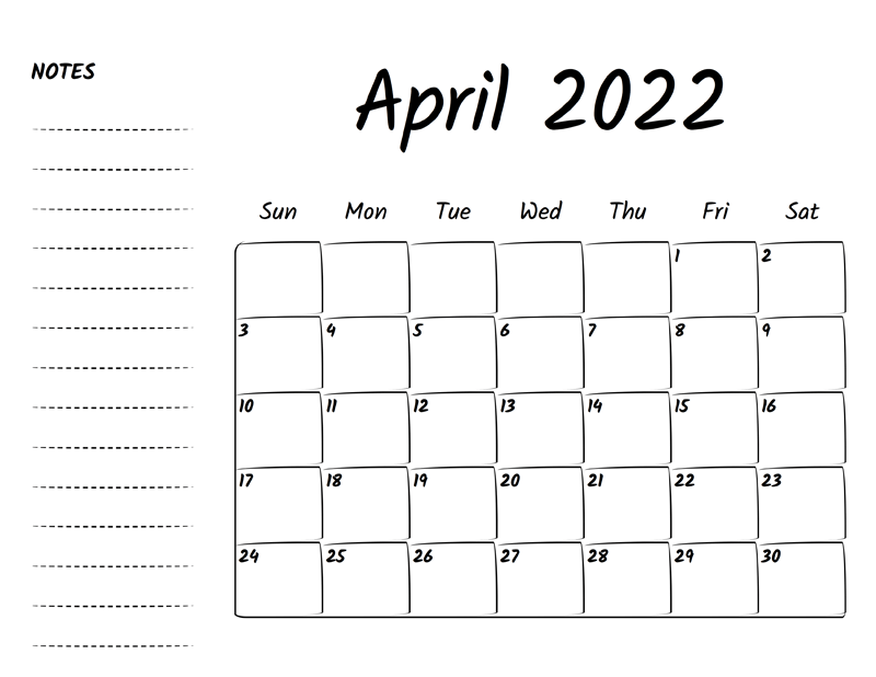 Printable April 2022 Calendar 7