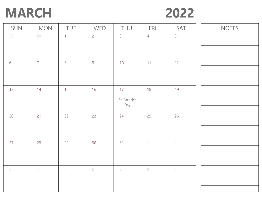 Printable March 2022 Calendar 15