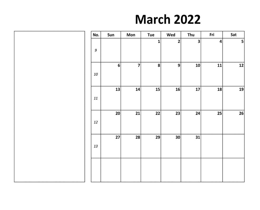 Printable March 2022 Calendar 18