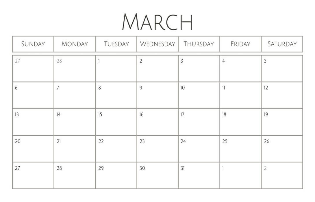 Printable March 2022 Calendar 19
