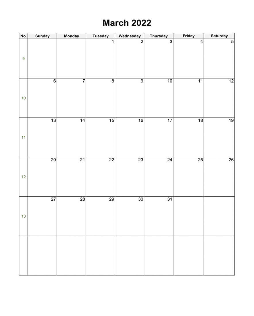 Printable March 2022 Calendar 20