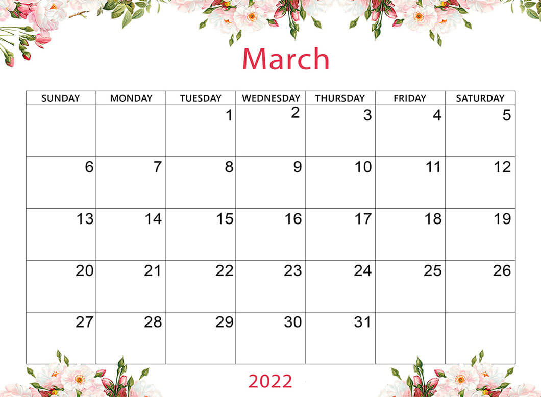 Printable March 2022 Calendar 7