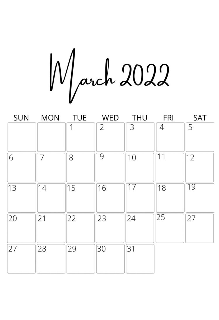 Printable March 2022 Calendar 8