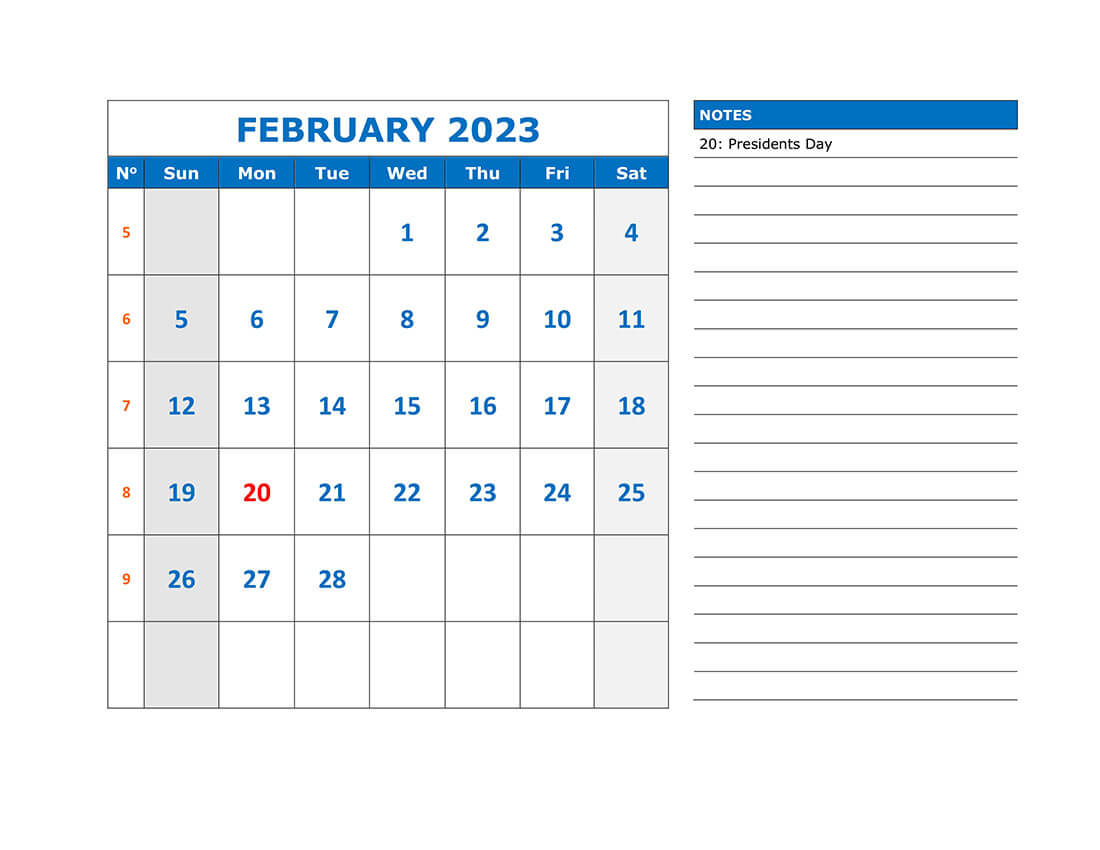 Printable 02/2023 Calendar 1