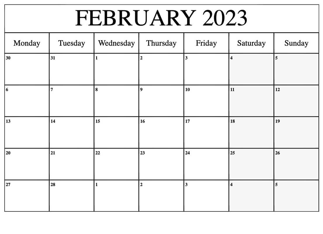 Printable 02/2023 Calendar 5