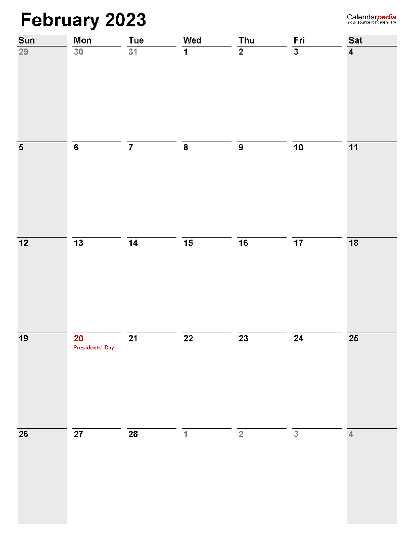 Printable 02/2023 Calendar 6