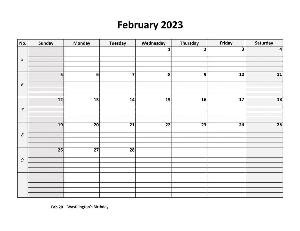 Printable 02/2023 Calendar 8