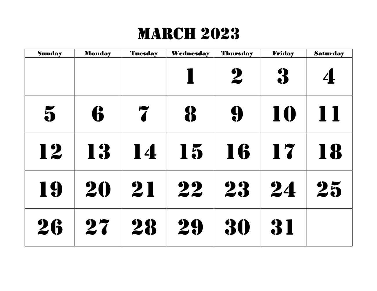 Printable 03/2023 Calendar 10