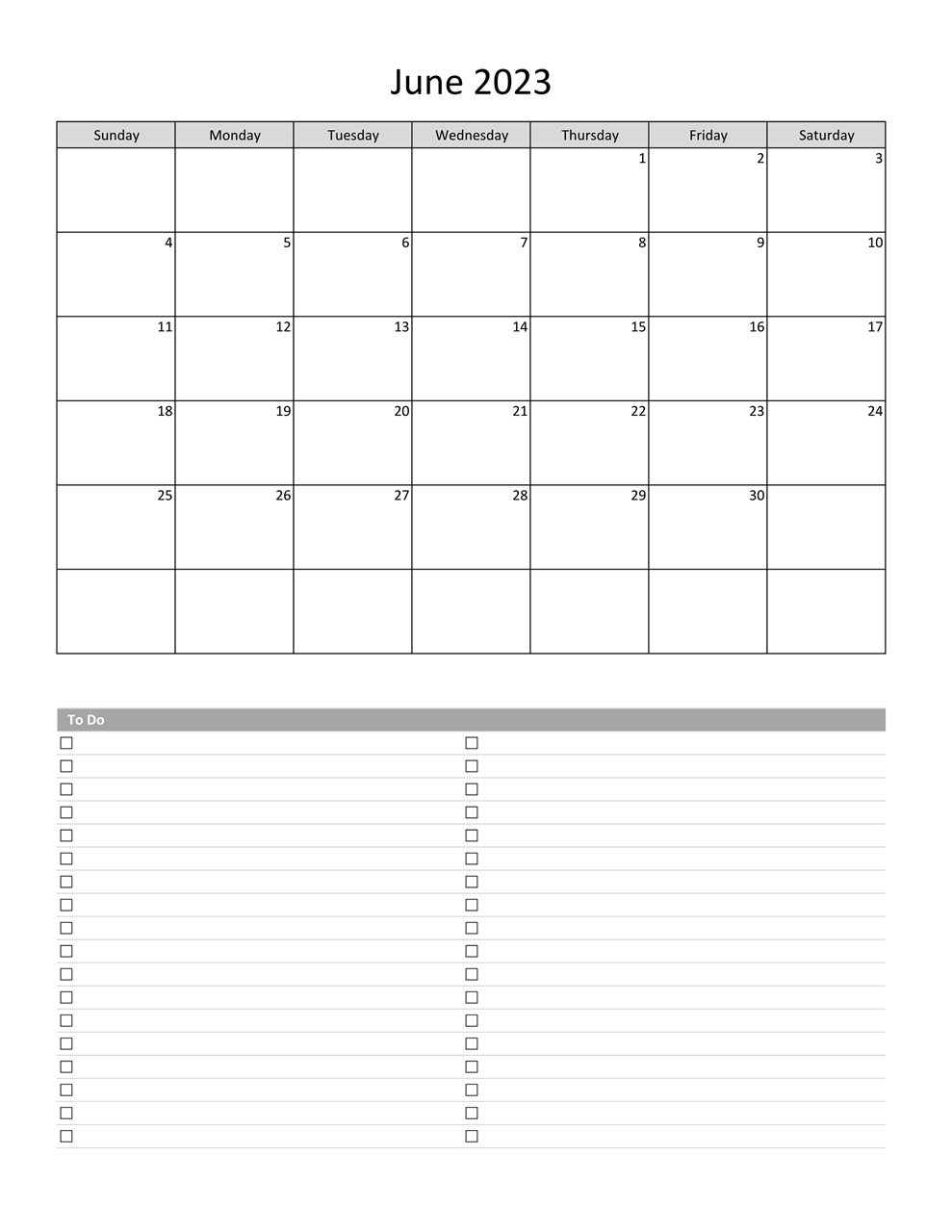 Printable 06/2023 Calendar 2