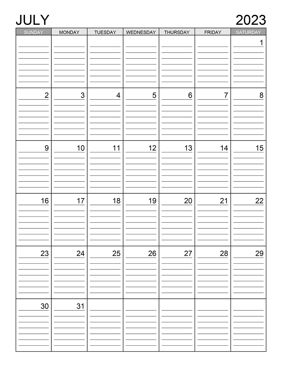 Printable 07/2023 Calendar 7
