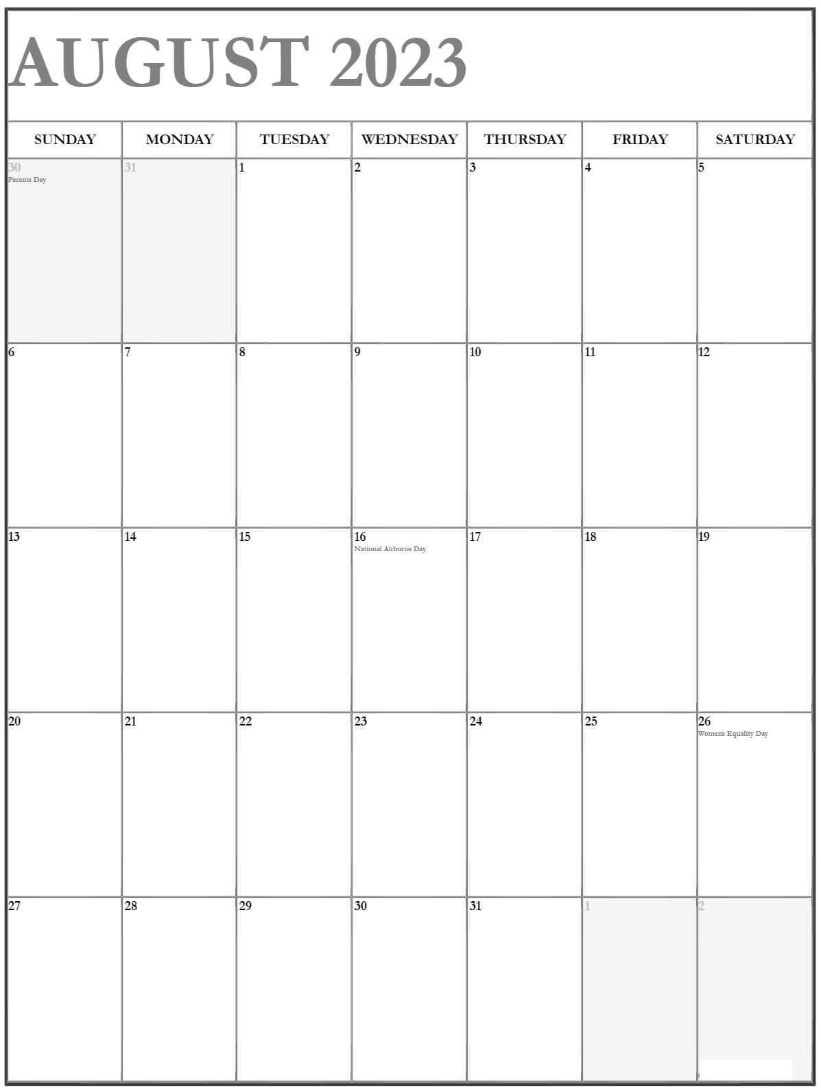 Printable 08/2023 Calendar 5