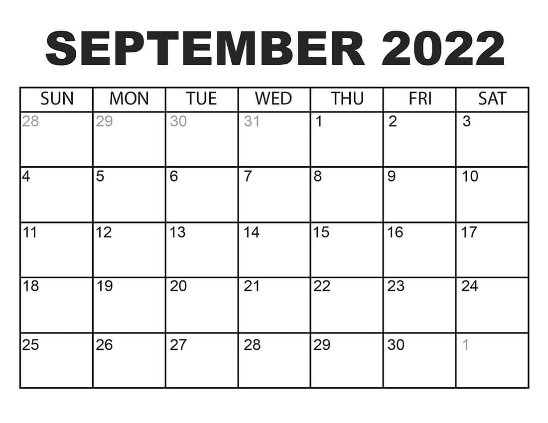 Printable 09/2022 Calendar 1