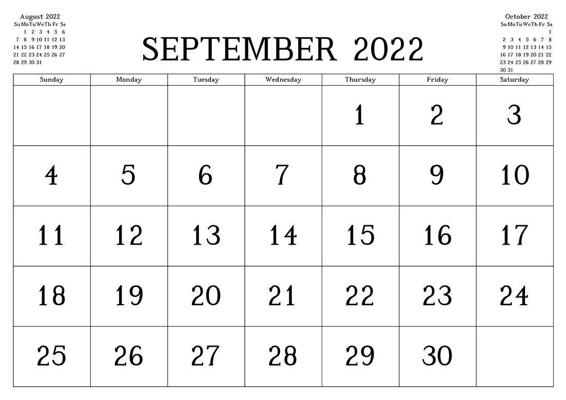 Printable 09/2022 Calendar 2