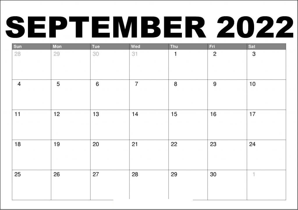 Printable 09/2022 Calendar 4