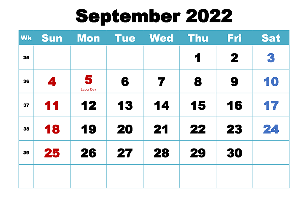 Printable 09/2022 Calendar 6