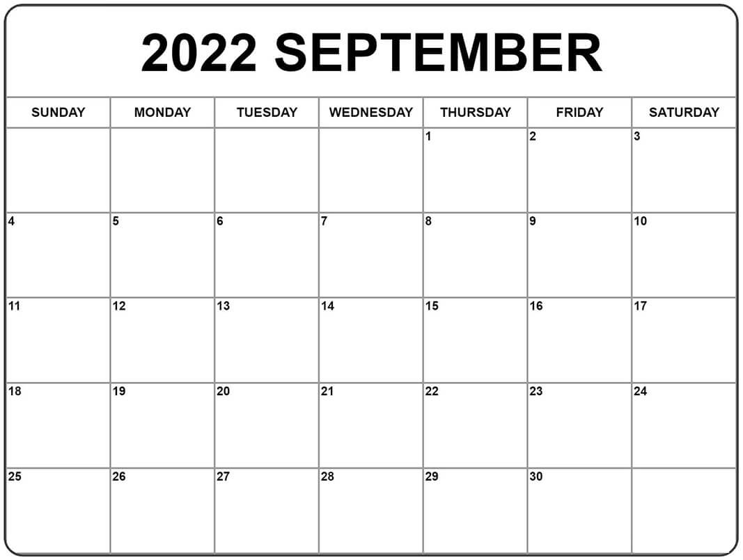 Printable 09/2022 Calendar 9