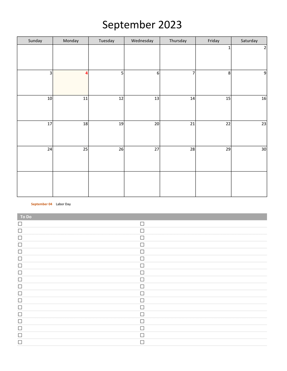 Printable 09/2023 Calendar 1