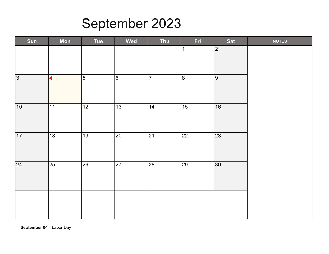 Printable 09/2023 Calendar 2