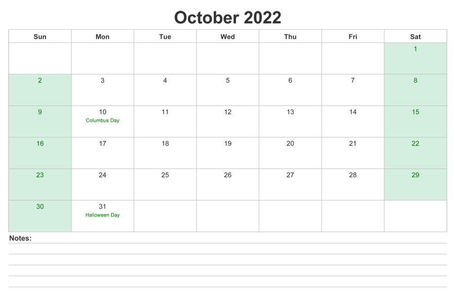 Printable 10/2022 Calendar 8