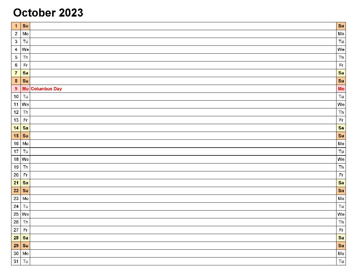 Printable 10/2023 Calendar 5