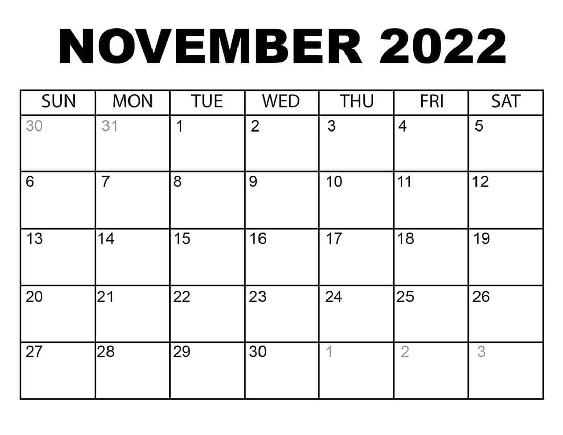 Printable 11/2022 Calendar 2