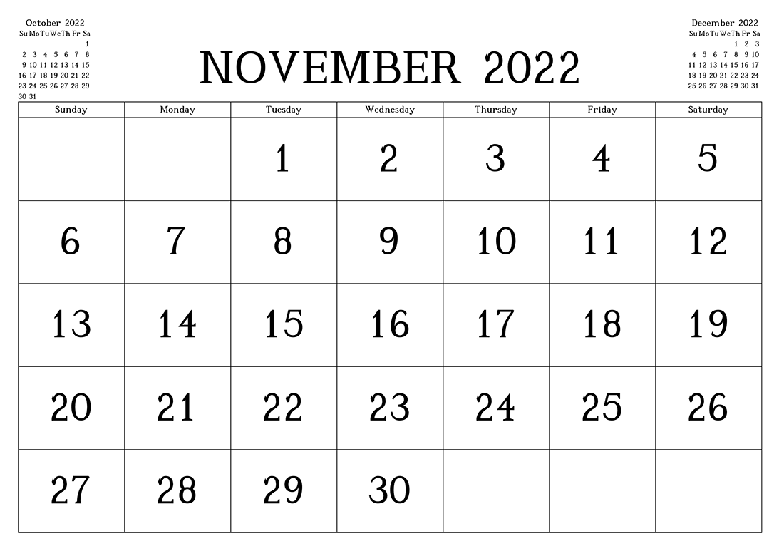 Printable 11/2022 Calendar 4