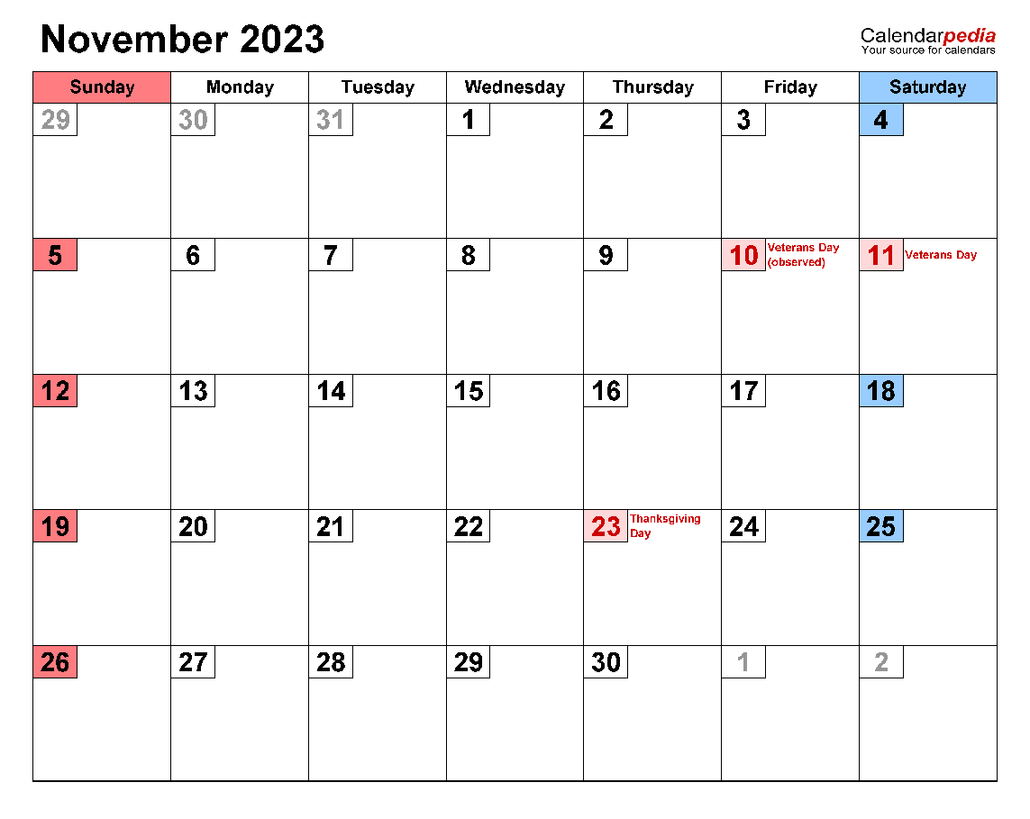 Printable 11/2023 Calendar 10