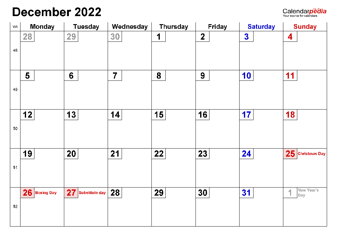 Printable 12/2022 Calendar 9