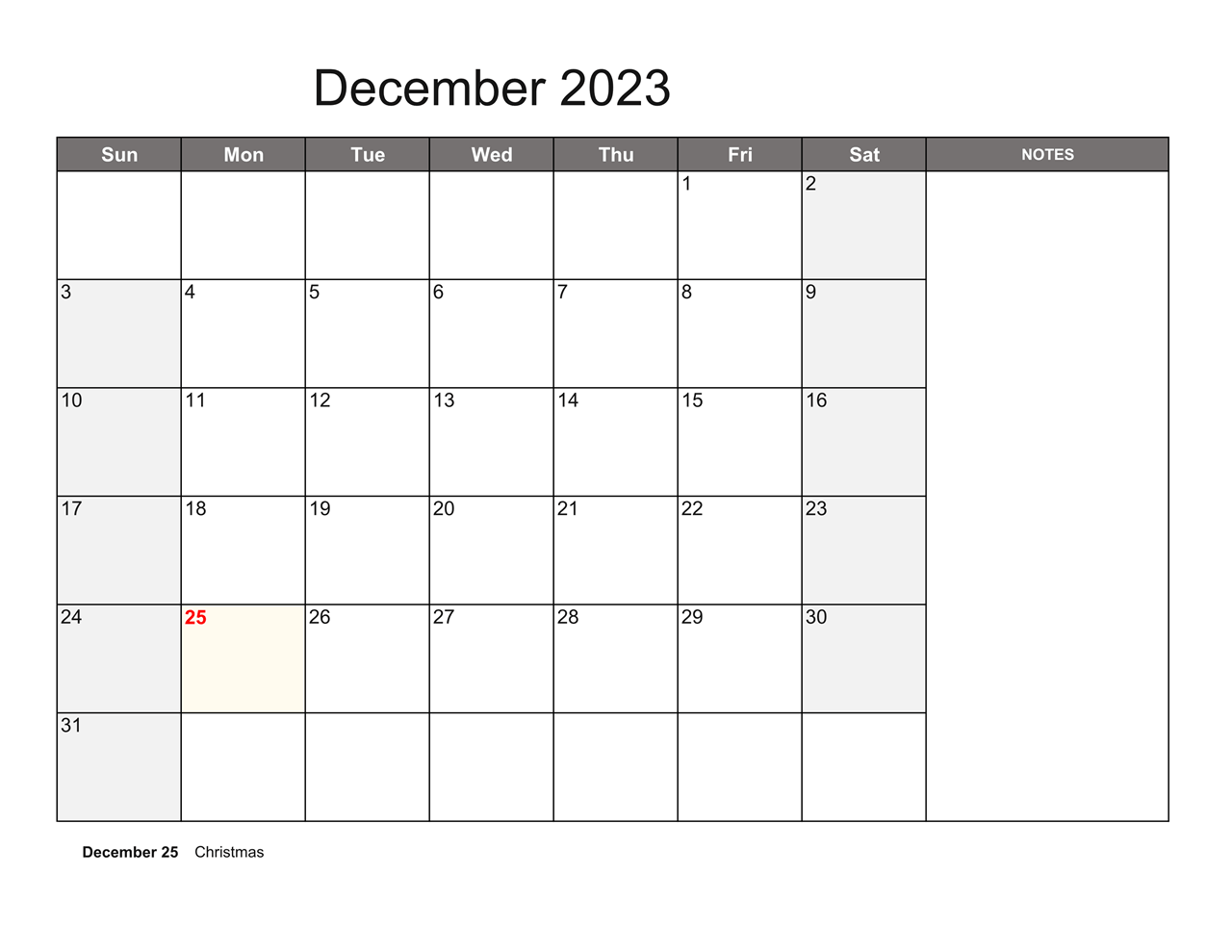 Printable 12/2023 Calendar 2