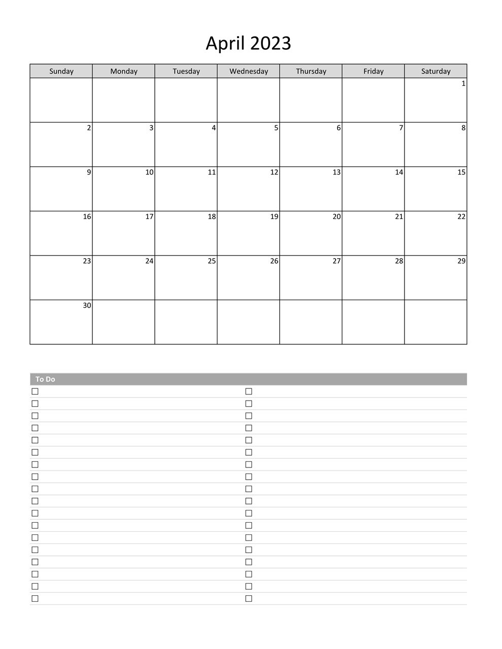 Printable April 2023 Calendar 5