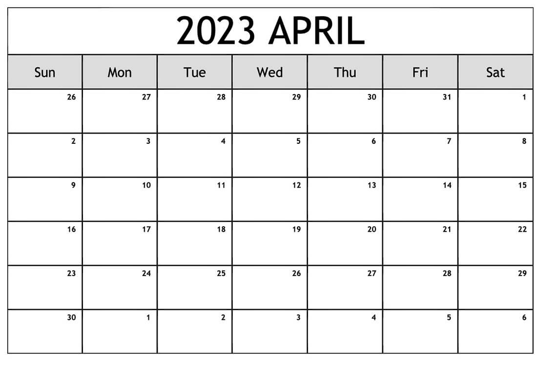 Printable April 2023 Calendar 6