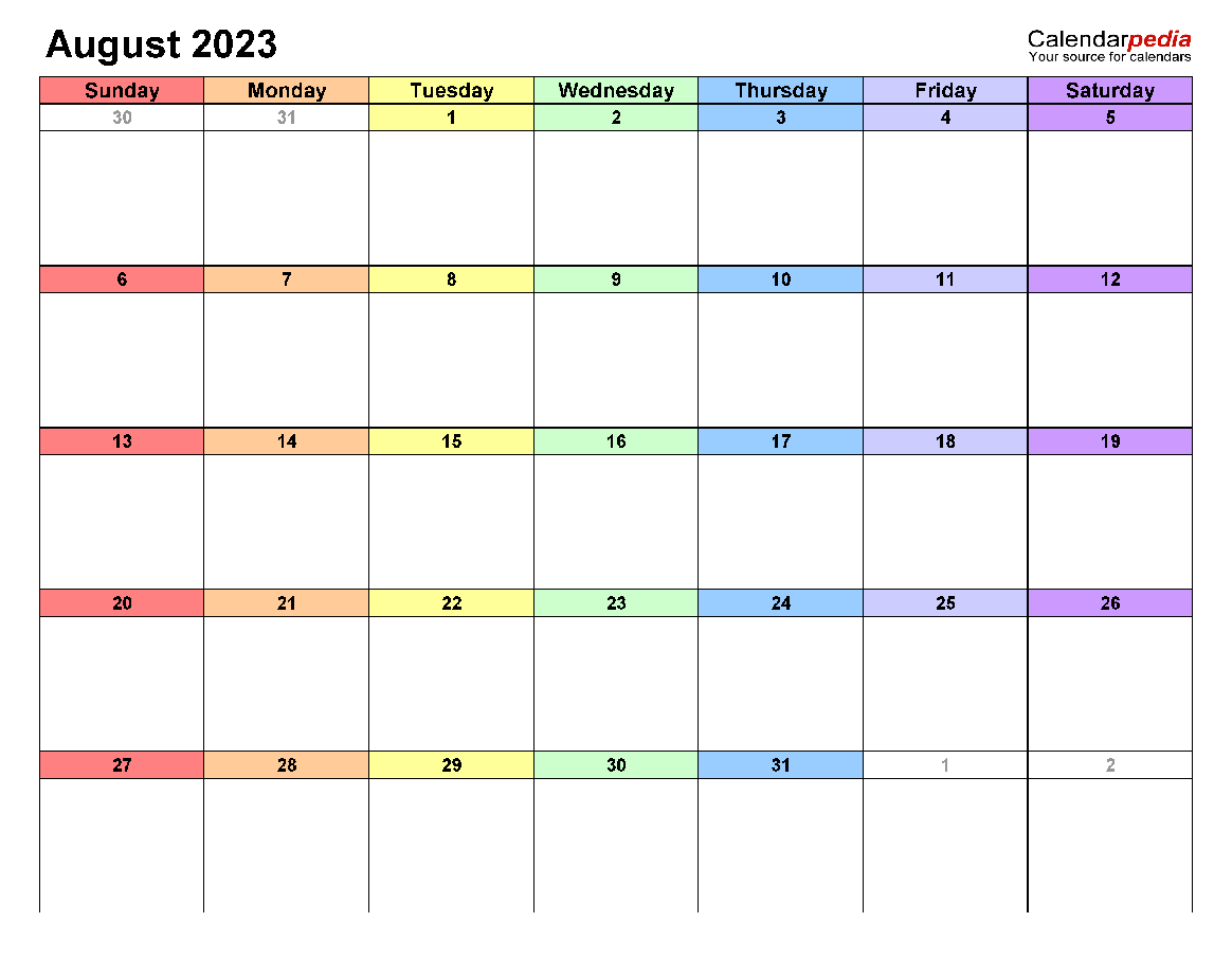 Printable August 2023 Calendar 10