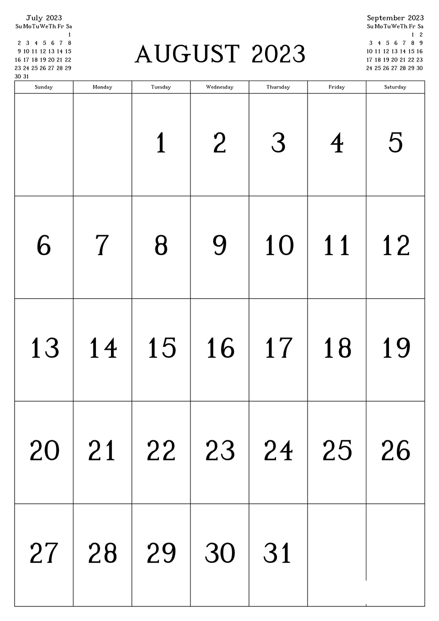 Printable August 2023 Calendar 4