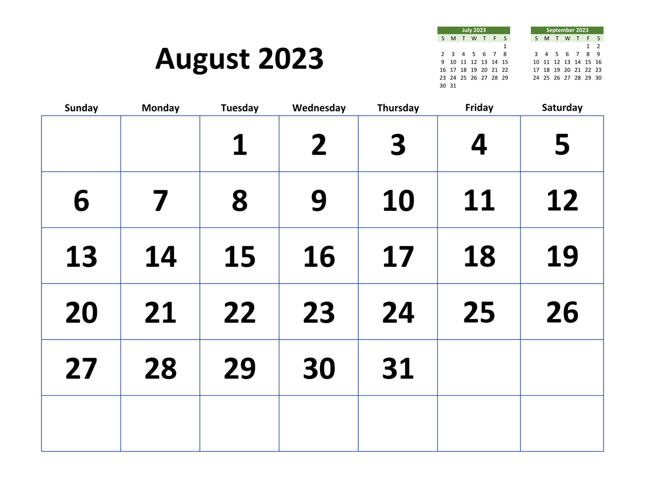 Printable August 2023 Calendar 5