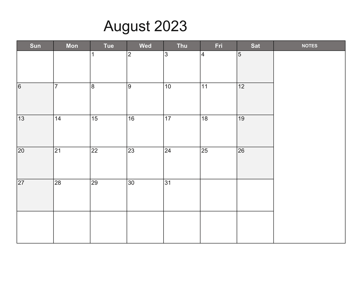 Printable August 2023 Calendar 7