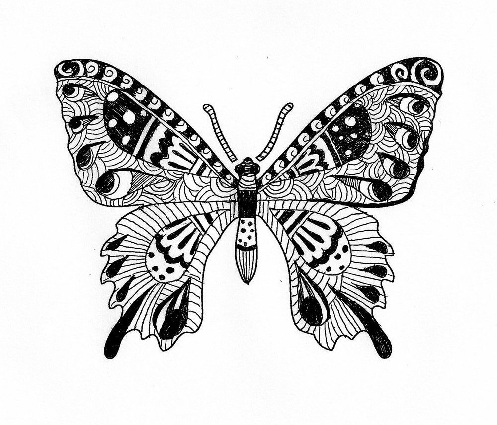 Printable Butterfly Stencil Doodle