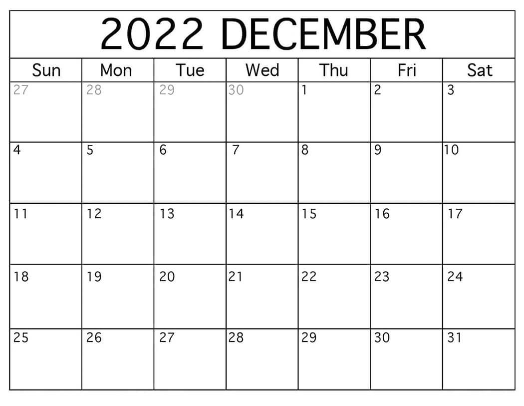 Printable December 2022 Calendar 3