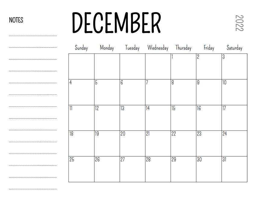 Printable December 2022 Calendar 7