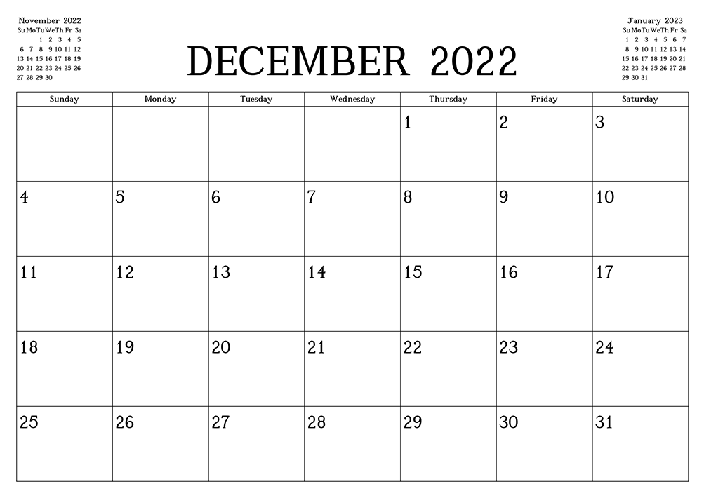 Printable December 2022 Calendar 8