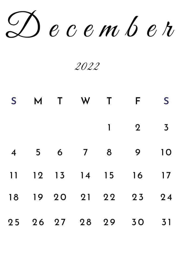 Printable December 2022 Calendar 9
