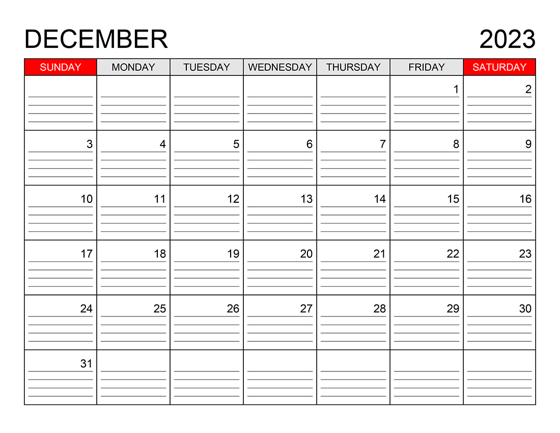 Printable December 2023 Calendar 5