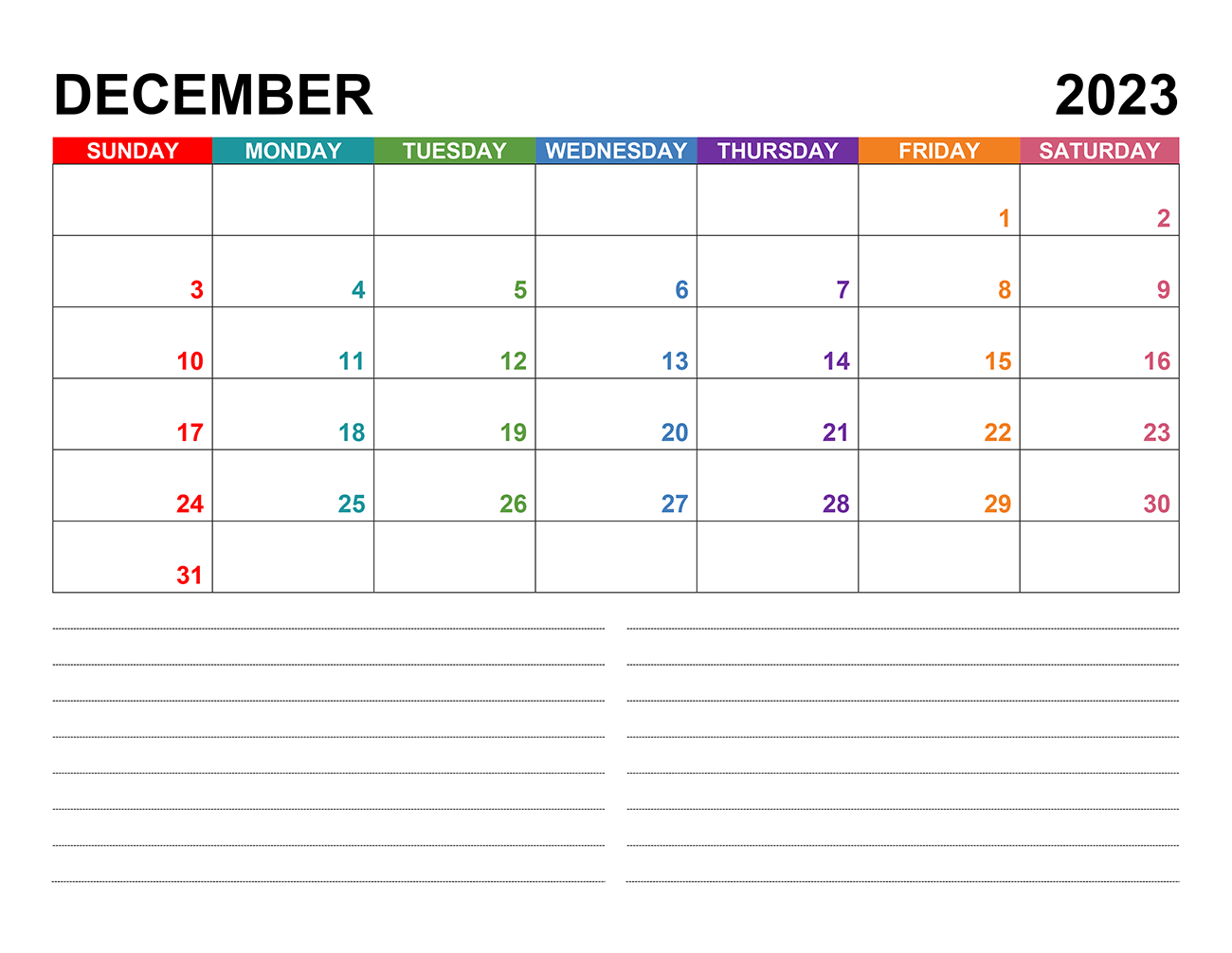 Printable December 2023 Calendar 6