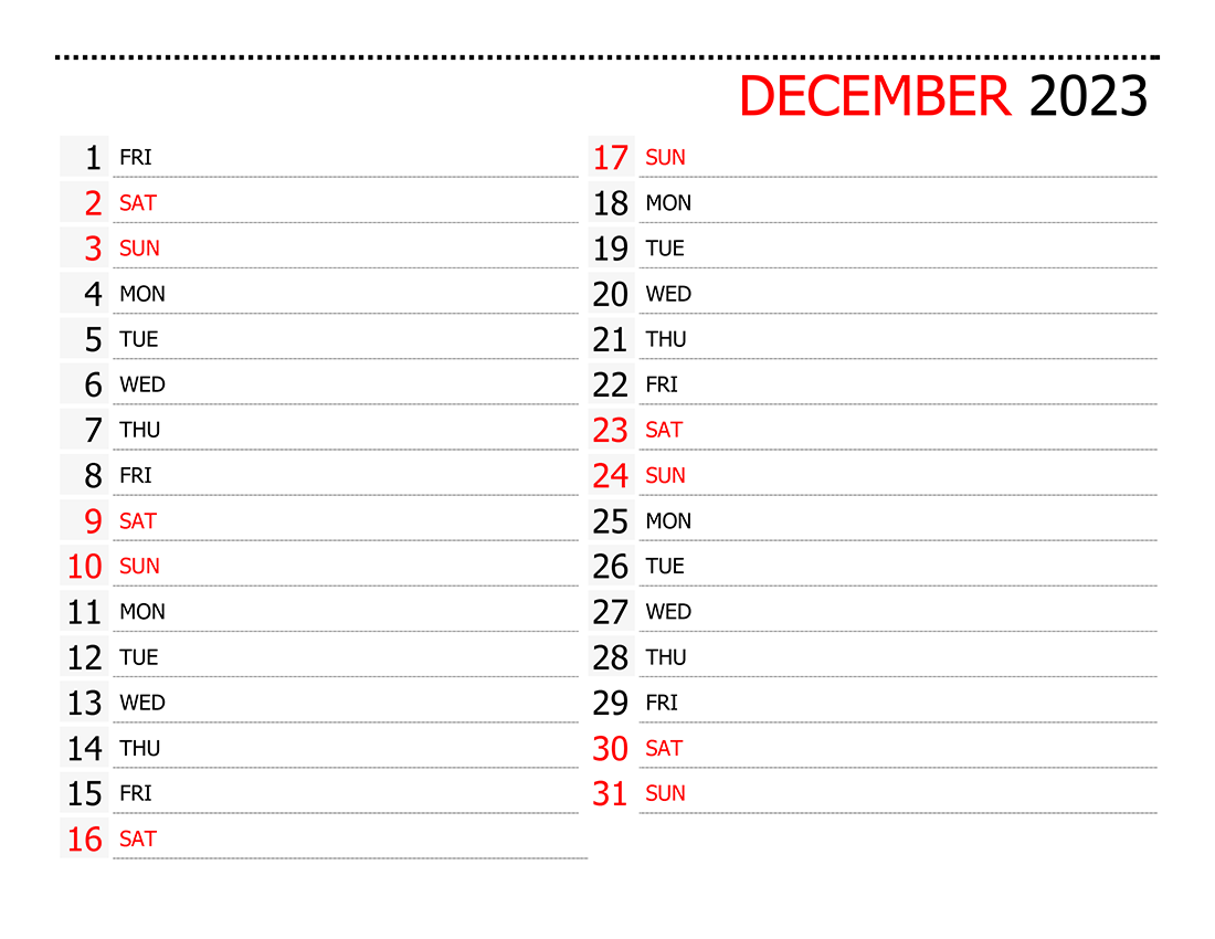 Printable December 2023 Calendar 9