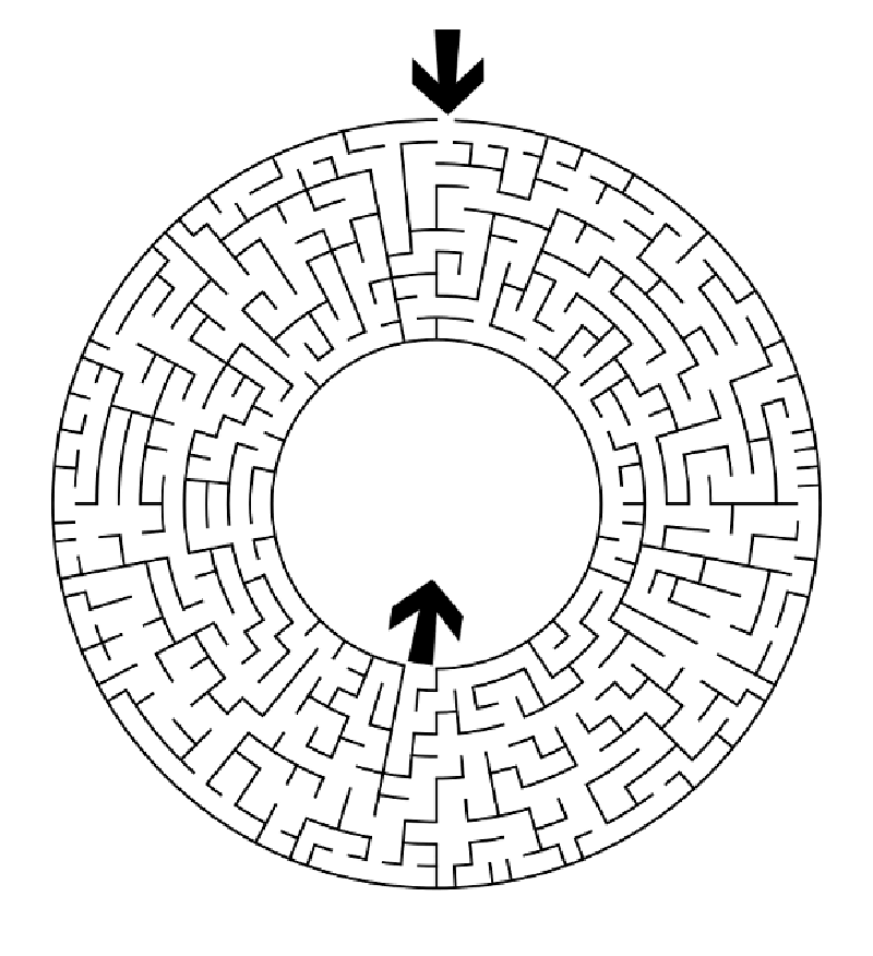 Printable Difficult Round Maze