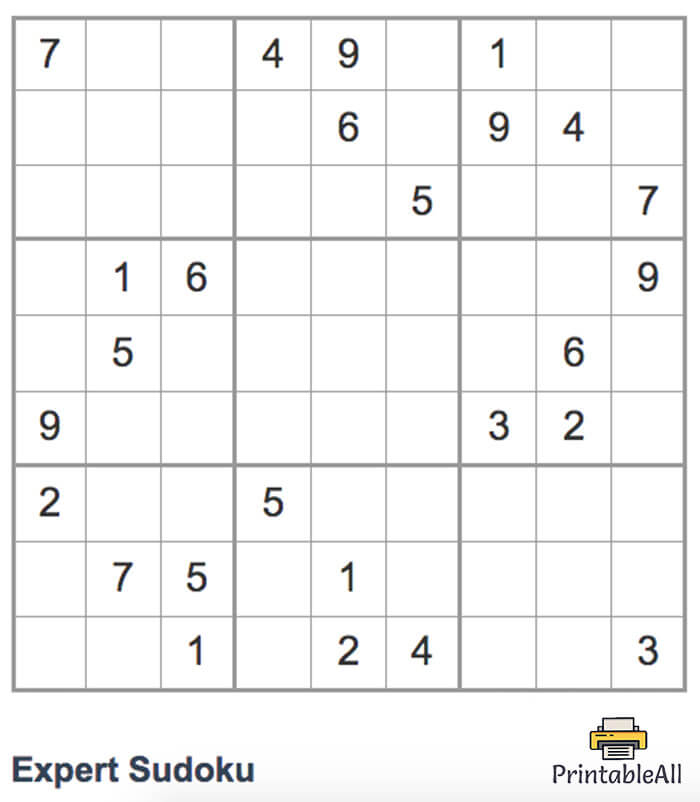 Printable Expert Sudoku 10