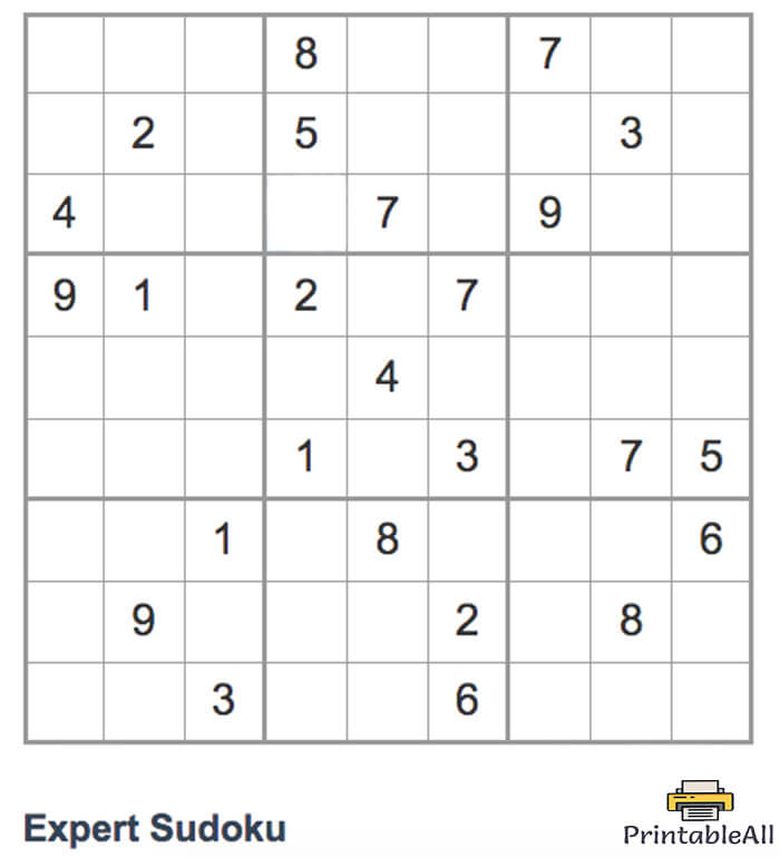 Printable Expert Sudoku 15