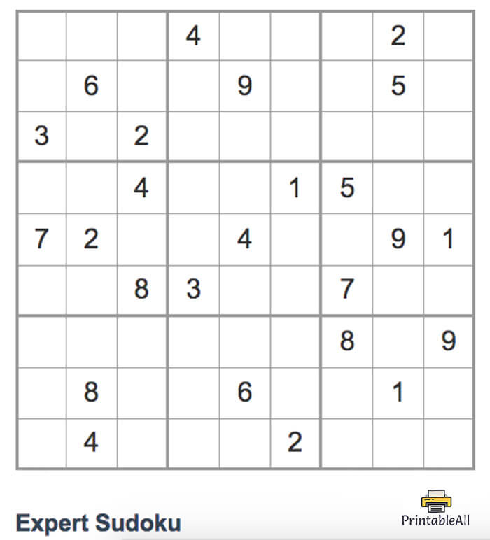 Printable Expert Sudoku 16