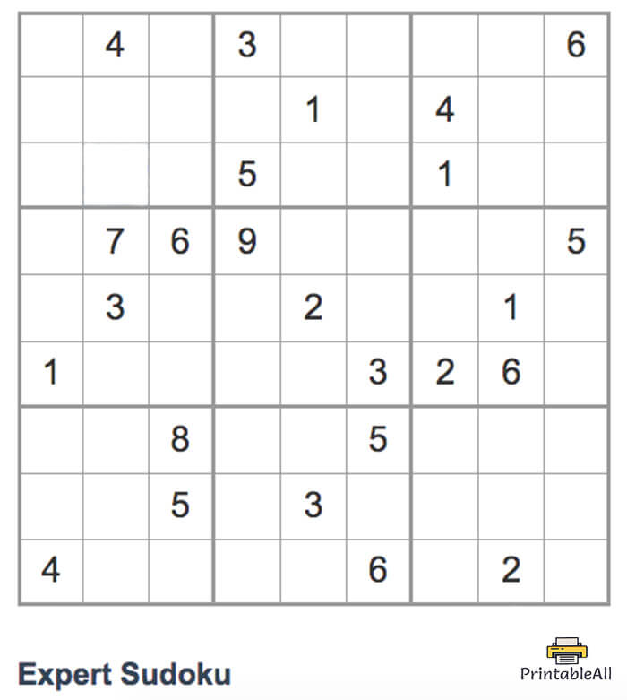 Printable Expert Sudoku 17