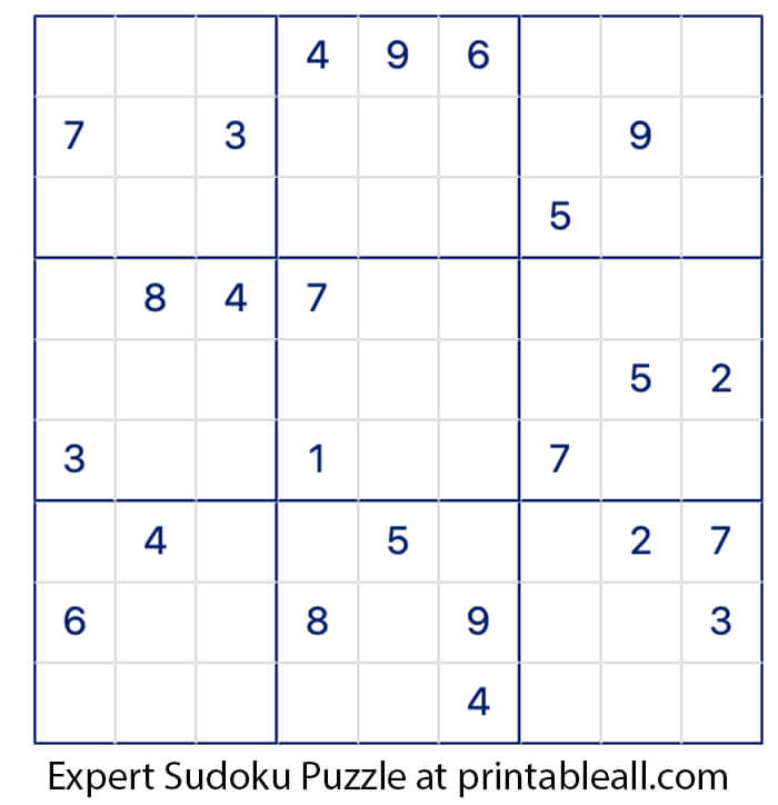Printable Expert Sudoku 21